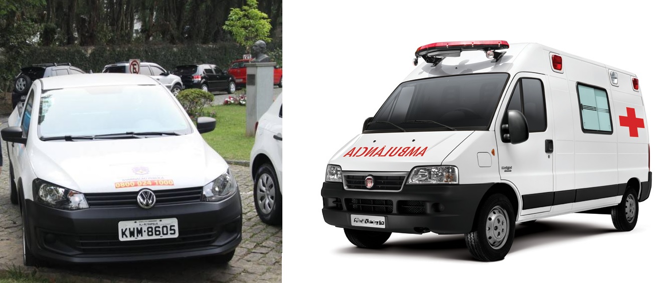 carro e ambulância
