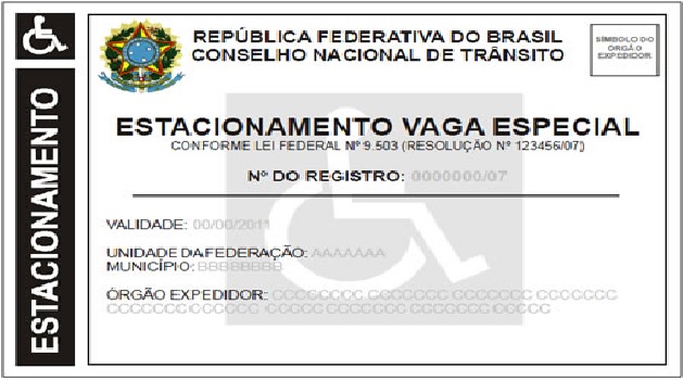 cartão de estacionamento