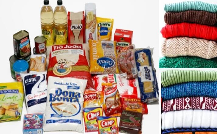 alimentos e agasalhos